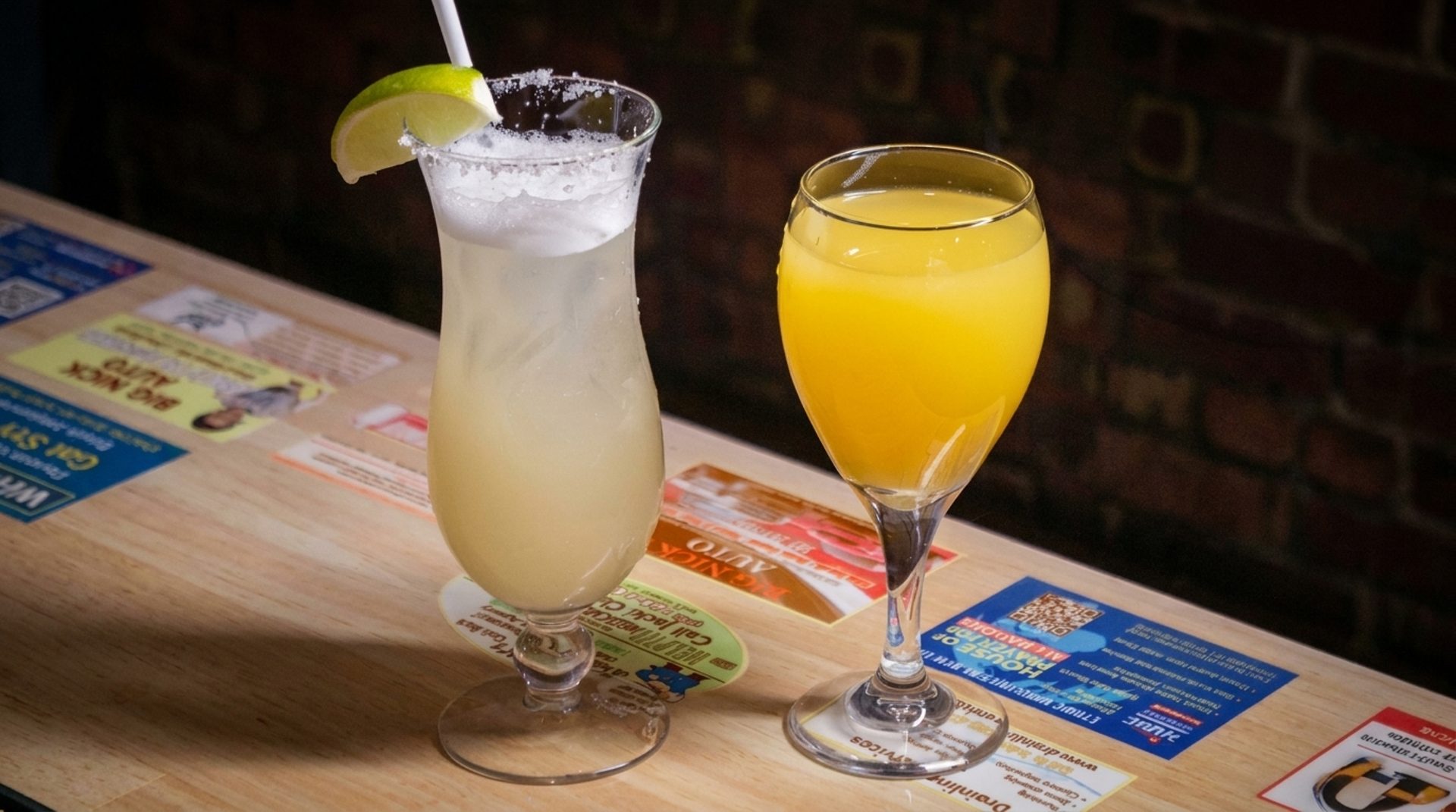 Margaritas and cocktails from the bar